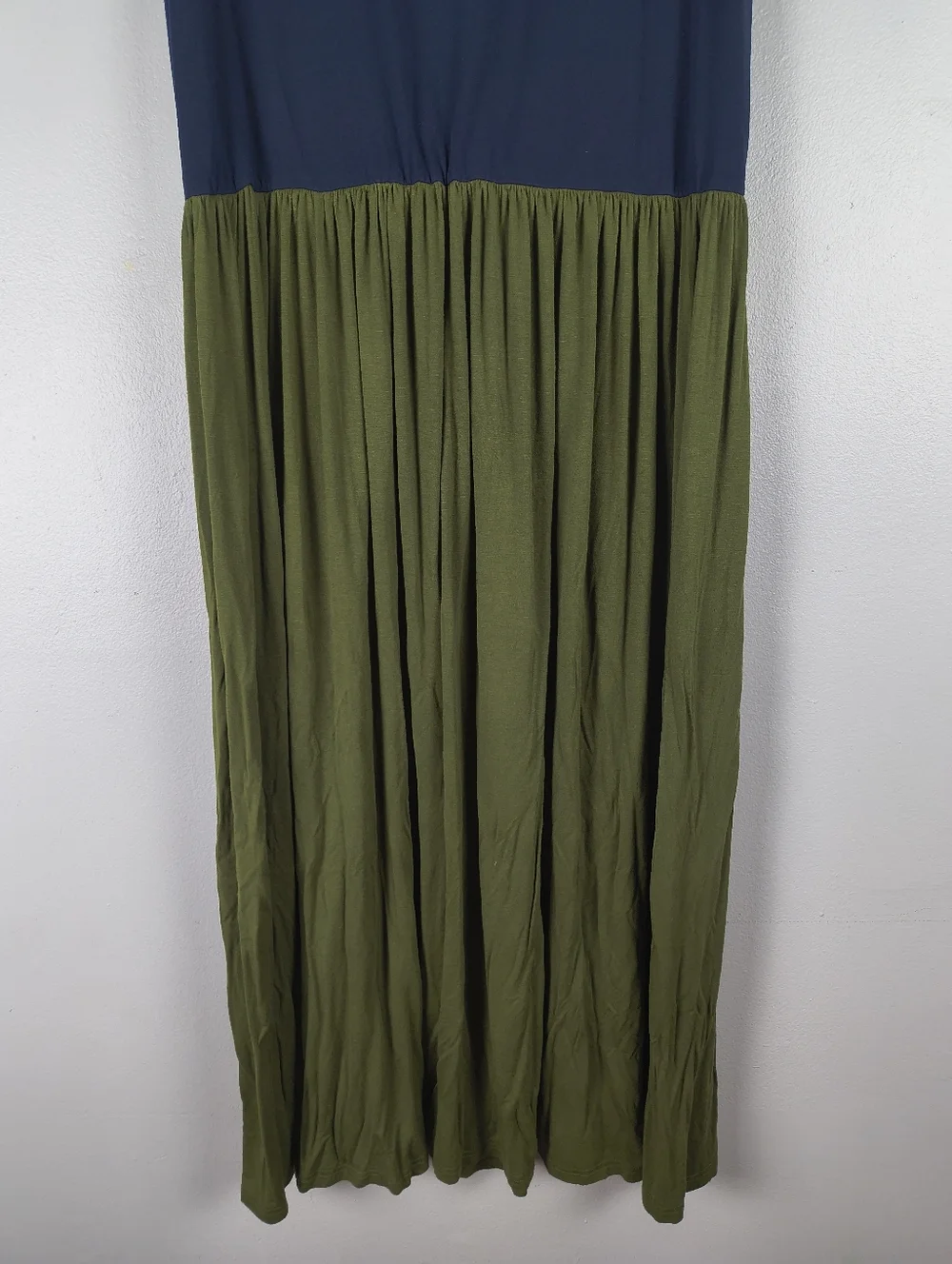 Floryday Green Blue White Color Block Flowy Stretch Casual Boho Maxi Dress XL - Picture 8 of 9